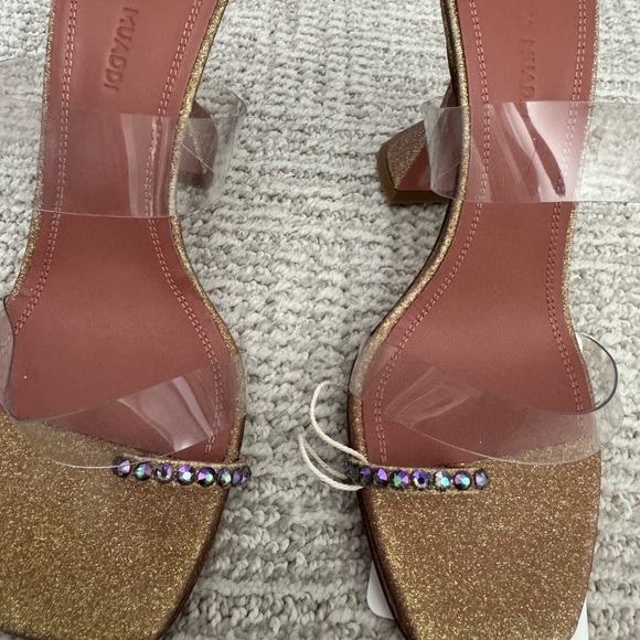 Amina Muaddi Sandal - Size 36 - Metallic/Transparent Glitter - Picture 3 of 8